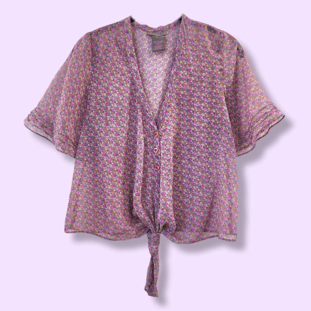 Vintage Fire Los Angeles boho sheer blouse XS (fits XS–S)